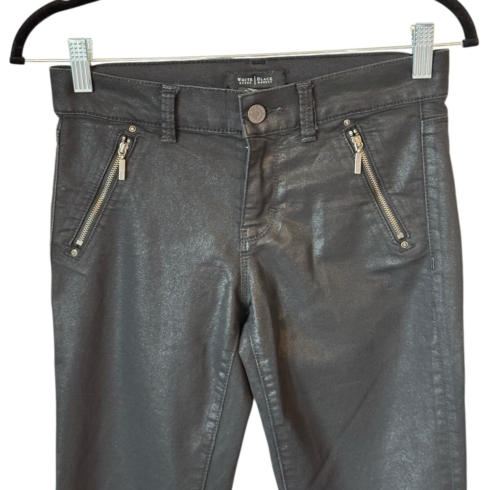 White House Black Market Coated Black Skinny Jens - Picture 3 of 7
